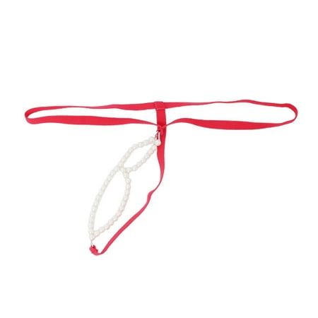 Yuhangmm Men s Solid Color Sexy Underwear Pearl Ring Hollow Underwear Thong Sexy Lingerie plus Size Role Play