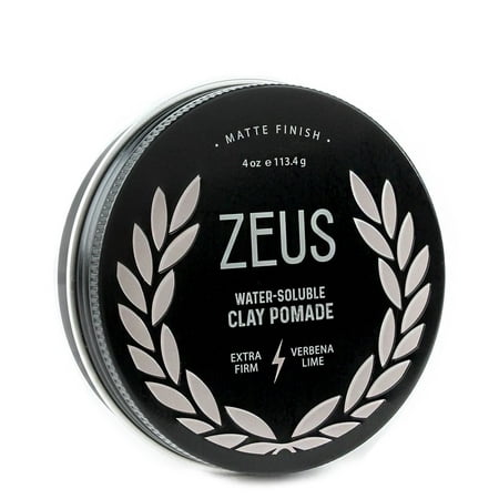 ZEUS Clay Pomade for Men, Matte Finish - Paraben Free - Extra Firm Hold Styling Clay Pomade (4.0 (Best Men's Hair Product For Matte Finish)