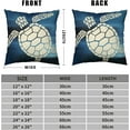 thumbnail image 5 of Set of 2 Blue Square Linen Pillow Covers Coastal Beach Theme Throw Pillow Covers 20x20 Nautical Starfish Sea Turtle Pillowcase for Outdoor Couch Sofa Living Room, 5 of 6