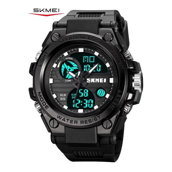 SKMEI Mens Digital Watch Sport Waterproof Watch Analog Military Tactical Watches LED Backlight Alarm Stopwatch Wrist Big Face Watches