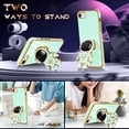 thumbnail image 3 of for iPhone SE 2022/2020/8/7 Case Astronaut Cute for Women Girls Girly Unique Light Green Phone Cases with Astronaut Hidden Stand Kickstand 6D Design Cover for iPhone 7/8/SE 4.7 inch, 3 of 11