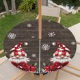 thumbnail image 6 of Round Outdoor Tablecloth with Umbrella Hole and Zipper, Vintage Gnomes Christmas Fitted Table Cover with Elastic Edge for 36-44 Inch, Snowflake Xmas Poinsettia Waterproof Patio Tablecoths for Picnic, 6 of 9