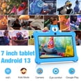 thumbnail image 2 of Kids Tablet 7 inch 32GB WiFi Android 13 Tablet For Kids| Bluetooth | Parental Control | Pre-Installed Learning Tablet Apps for Toddlers Children | with Shockproof Case(Blue), 2 of 7