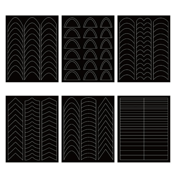 6 Designs French Manicure Strips Nail Art Stickers,Self-Adhesive Nail Tips Guides for DIY Nail Decoration Stencil Tools