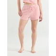 thumbnail image 2 of No Boundaries Women's Sleep Pull-On Fleece Shorts, 3" Inseam, Sizes XXS-3X, 2 of 5