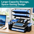 thumbnail image 5 of MEHOOM 6-Tier Desk Organizer, Metal File Organizer with Letter Tray Paper Organizer, Desktop Document & Mail Organizer, Office Supplies Organizer with 2 Pen Holders, Office Desk Accessories for Home,, 5 of 10
