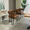 thumbnail image 4 of 2 Pieces Accent Chair, Upholstered Living Room Accent Chair, Arm Chair with Solid Wood Frame for Bedroom, Reading Room, Living Room, Dark Brown, 4 of 8