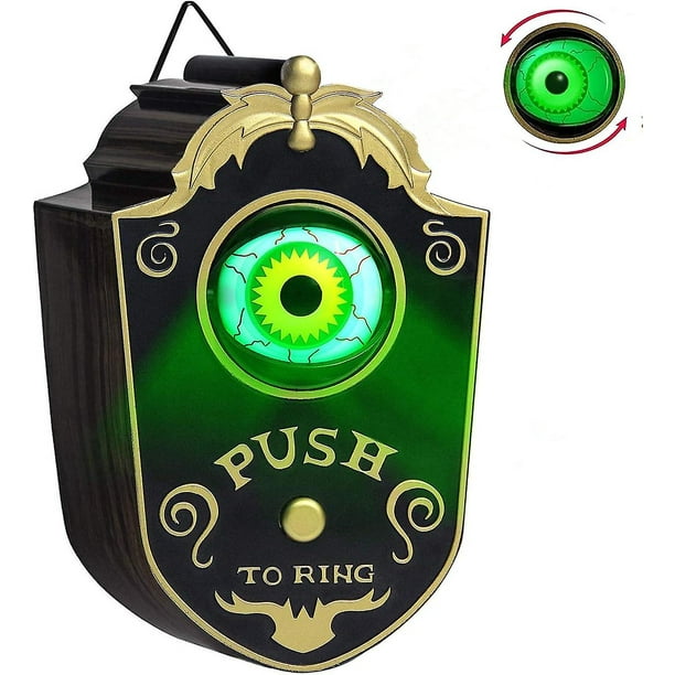 Ventas promocionales Timbre de puerta animado con forma de globo ocular iluminado de un solo ojo con sonidos espeluznantes para actividades de truco o trato para niños