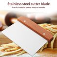 thumbnail image 1 of Scraper Stainless Steel Chopper Spatula Slicer Baking Tools Spatula for Dough Pastry Pancakes, Wooden Handle, 1 of 7
