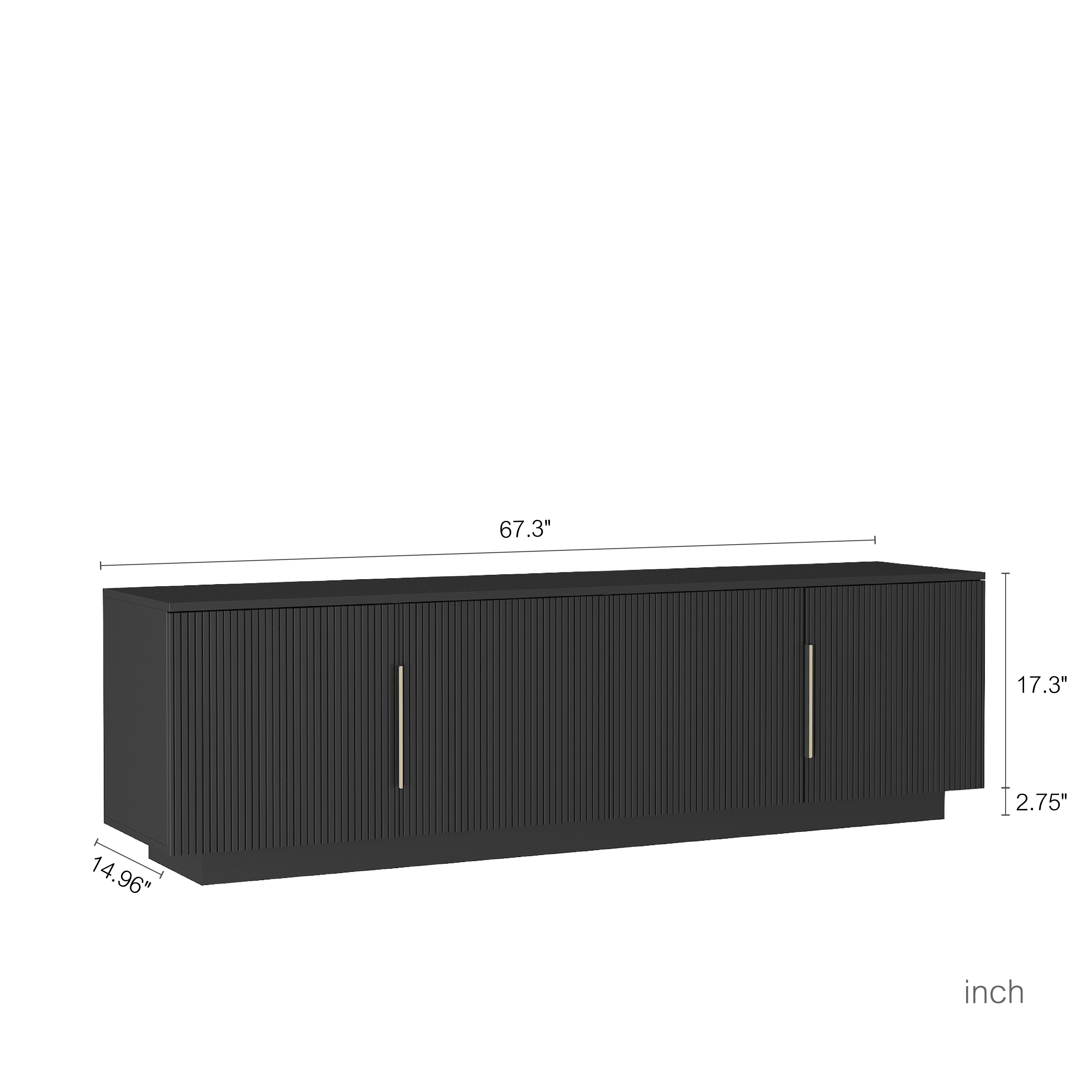 Aukfa LED TV Stand for TVs up to 75",Modern TV Cabinet Entertainment Center W/16-Color Lights for Living Room & Bedroom,Black