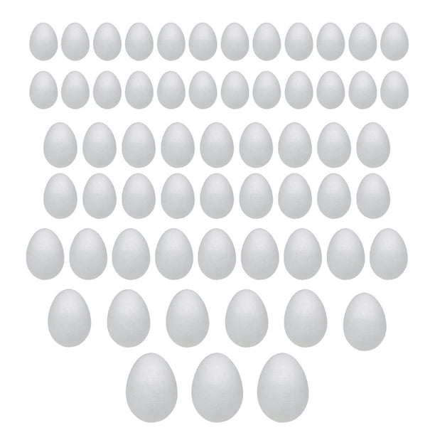 Huevos de Pascua Pintables Versátiles Suaves Blancos Sin Terminar Artesanía de Huevos de Espuma Manualidades 60 piezas mixtas