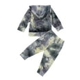 thumbnail image 5 of Carolilly Toddler Baby Girls Boys Tie-dye Print Outfits Long Sleeve Hoodie Drawstring Trousers Set/2pcs, 5 of 5