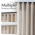 thumbnail image 3 of Curtainking Back Tab Linen Curtains and Drapes for Living Room Bedroom Farmhouse Curtains 84 inches Rod Pocket Taupe Light Filtering Curtains Pack of 2, 3 of 7