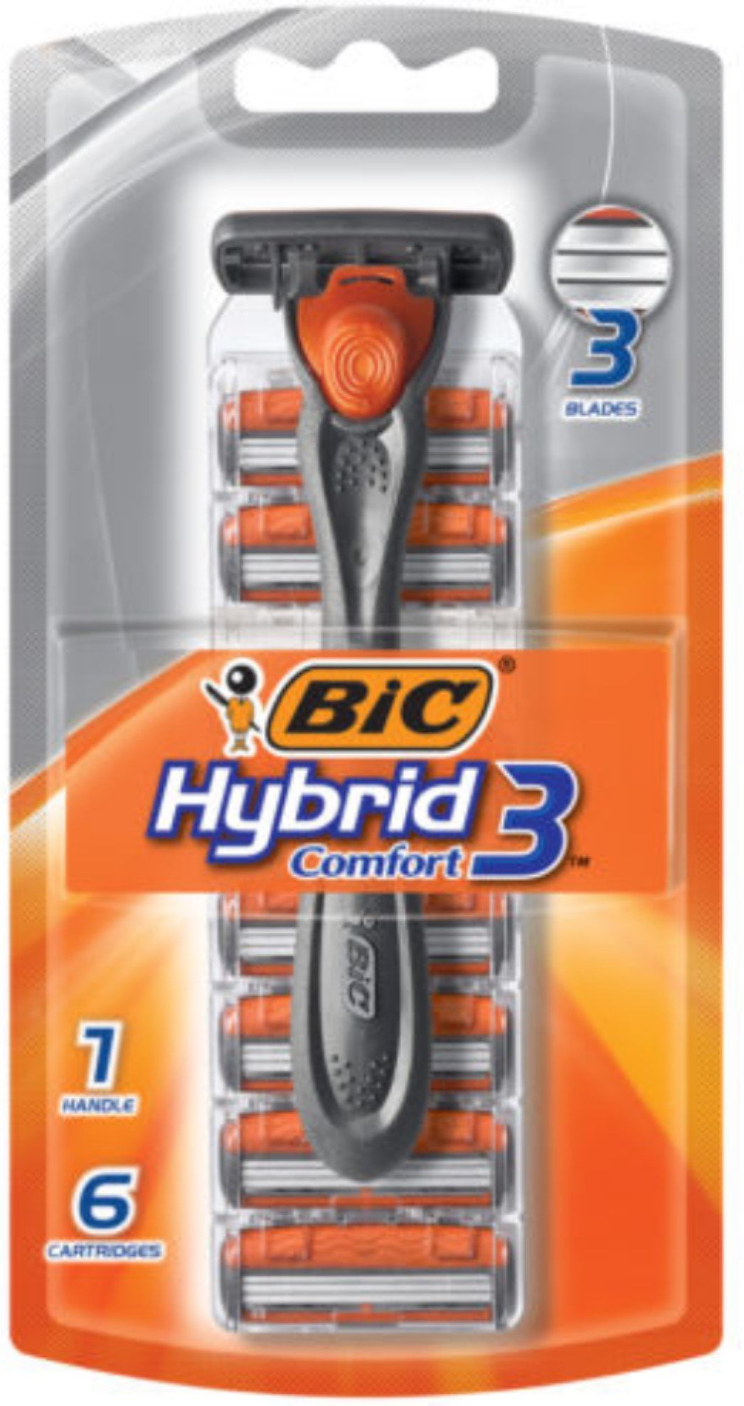 BIC Hybrid Advance 3 Disposable/System Shaver, Men, 6-Count (Pack of 3)