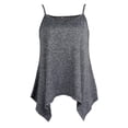 thumbnail image 2 of Camisetas tirantes finos para mujer Yuyangstore camisola plisada con cuello en V talla grande Gray XL, 2 of 8