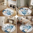 thumbnail image 5 of Small Round Rug 3Ft, Blue White Pumpkin Fall Non-Slip Washable Circle Rugs Carpet, Thanksgiving Eucalyptus White Plaid Indoor Outdoor Rug Floor Mats Throw Runner for Bedroom Living Room Bathroom, 5 of 8