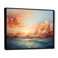 thumbnail image 2 of Designart "Sunrise Over the Peach Ocean I" Landscapes Floater Framed Canvas Wall Art, 2 of 7