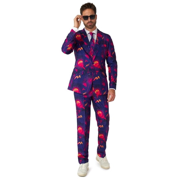 Suitmeister Men's Suits Retro Neon Navy - XXL Purple