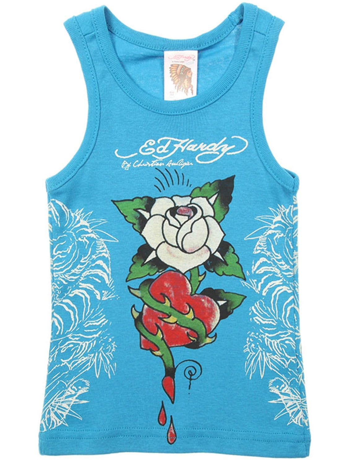 Ed Hardy Ed Hardy Tank Top for Toddlers Turquoise 5/6 Walmart