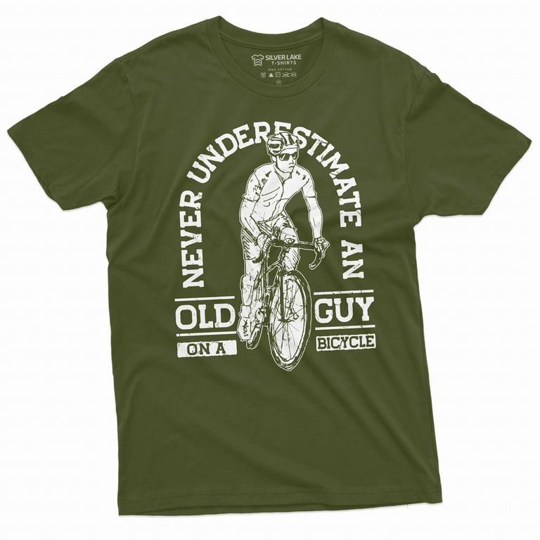 Never Underestimate Old Man With Bicycle T Shirt - Bike Tee Never Underestimate Old Man With Bicycle T Shirt - Bike Tee