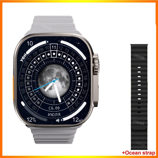VWAR-reloj inteligente ZD8 Ultra MAX Plus, Serie 8, brújula, 49mm, aleación de titanio, Bluetooth, llamadas, NFC, ECG, resistente al agua IP68, 2023 xuanjing unisex