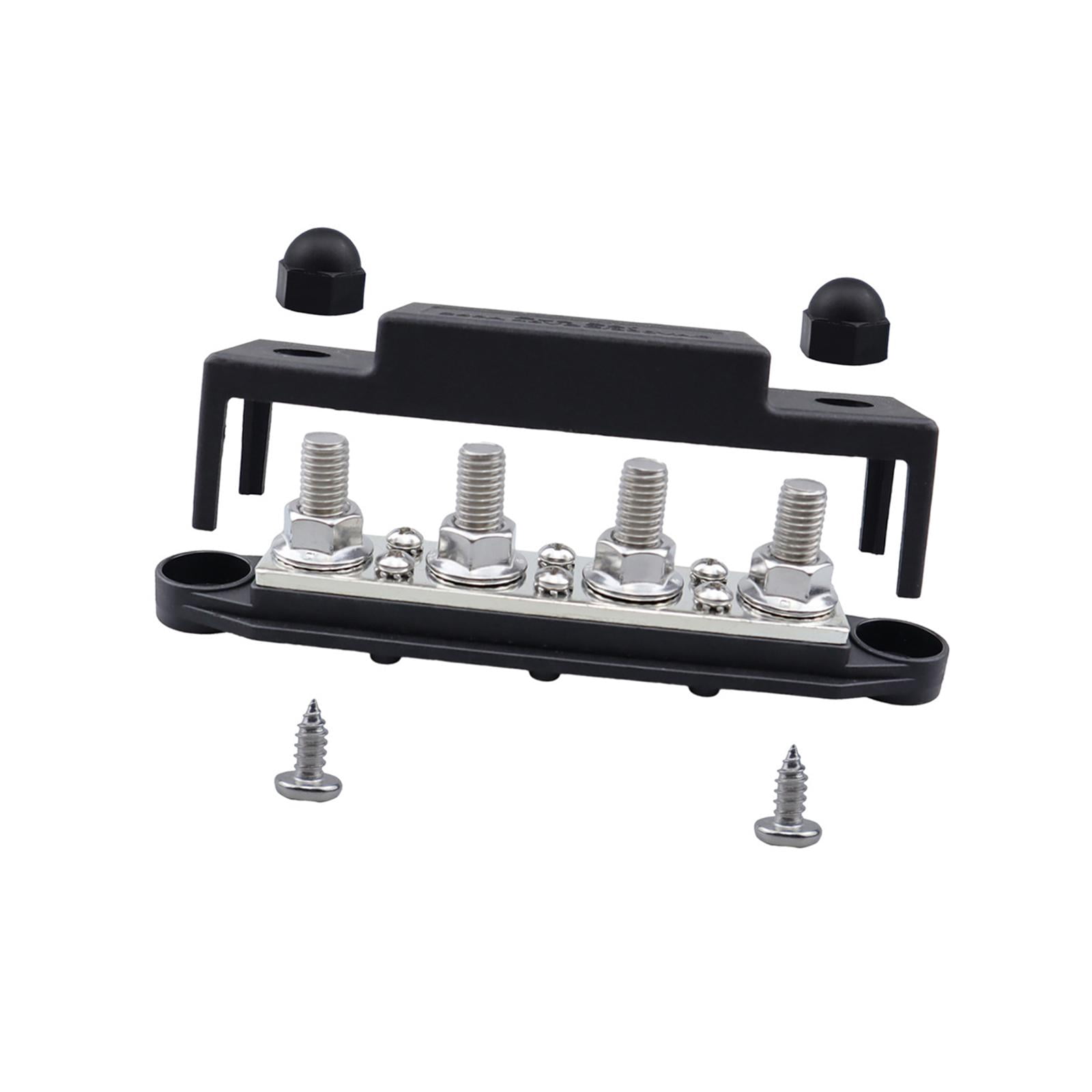 Baoblaze Power Distribution Block 300A Bus Bar Terminal Block for Marine RV Boat Black M8 5 16 Studs