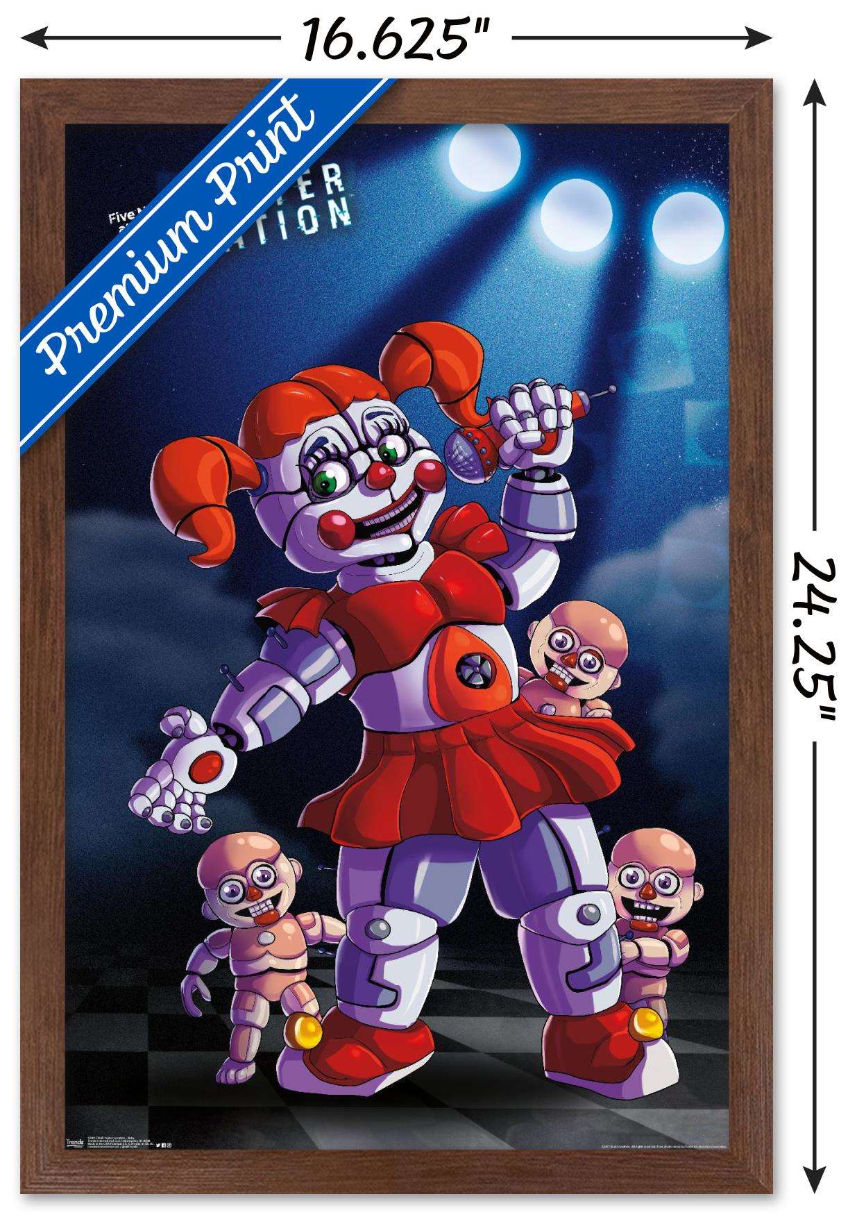 Five Nights at Freddy's: Sister Location - Baby Wall Poster, 14.725" x 22.375", Framed