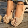 thumbnail image 5 of Miluxas Women Flower Flats Comfort Pointed Toe Dress Shoes Khaki 7(39), 5 of 9