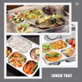 thumbnail image 5 of 6 Pcs Stainless Steel Tray Cafeteria Divided Tray Cafeteria Plate Lunch Holder Divided Cafeteria Tray, 5 of 5