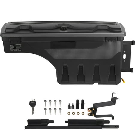 

SKYSHALO Truck Bed Storage Box Lockable Lid 6.6 Gal/20 L Waterproof ABS Wheel Well Tool Box Compatible with Chevrolet Silverado 1500 GMC Sierra 1500 2019-2021 Black Passenger Side