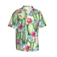 thumbnail image 2 of Balery Flowers and Cactus Print Men's Hawaiian Shirts Short Sleeve Beach Shirt Relaxed Fit Vacation Button Down Shirts-X-Large, 2 of 9