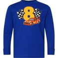 thumbnail image 3 of Inktastic Number Eight Race Car Long Sleeve Youth T-Shirt, 3 of 5
