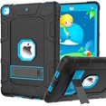 thumbnail image 1 of Étuis pour iPad 6e Génération, Étui pour iPad, Étui pour iPad 9,7 Pouces, Étui Hybride Antichoc Robuste avec Protection contre les Chutes et Béquille pour iPad 9,7 Pouces A1893 / A1954 / A1822 / A1823 (Noir) Noir+bleu Ciel, 1 of 7