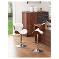 thumbnail image 7 of Drevy Bar Stools Set of 2, Bentwood Adjustable Height Swivel Bar Stools, PU Leather Upholstered Bar Chair with Back and Footrest for Bar, Kitchen, Dining Room, 7 of 7