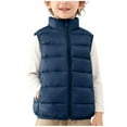 thumbnail image 7 of NAISIBABY Boys Girls Puffer Vest Jacket, Full Zipper Stand Collar with Pockets Winter Fashion Thicken Warm Outerwear Navy 6T, 7 of 7