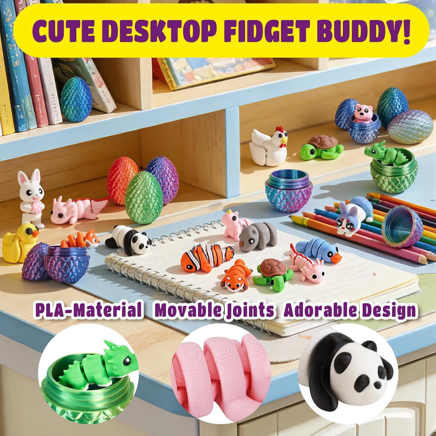 3D Printed Mini Animal Toys, Pre-Filled Easter Eggs Bulk Set, Easter Basket Stuffers And Egg Hunt Supplies, Birthday Party Favors For Kids, Assorted Colors