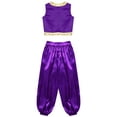 thumbnail image 4 of LiiYii Kids Boys Arabian Prince Outfit Set Open Front Vest with Bloomers Pants Suit Party Fancy Dress Up Purple 16, 4 of 5