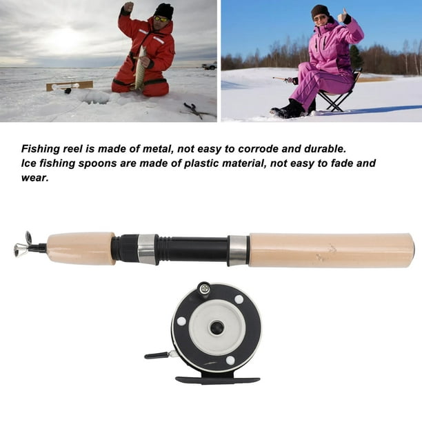 Portable Ice Fishing Rod Set 65cm EVA Handle Portable With Reel Spoon Ice  Fishing Pole Kit For Winter Outdoor