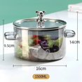 thumbnail image 1 of Cacerola de vidrio de silicio de boro con alto contenido de vidrio para cocinar sopa, olla pequeña transparente para sopa con tapa, utensilios de cocina de doble oreja, 1 of 5