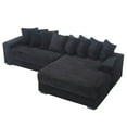 thumbnail image 6 of Oversized Two-Piece Couches, L Shaped Sofa, Corduroy, Right Chaise Daybed with Armrests, Eight Throw Pillows, Corner Sofa, Easy to Assemble (Black), 6 of 11