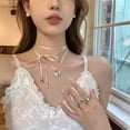 thumbnail image 5 of EOEMY Heart Star Pendant Beaded Pink Ribbon Choker Long Chain Necklace Jewelry Us., 5 of 9