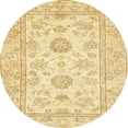 thumbnail image 1 of Ahgly Company Machine Washable Indoor Round Abstract Orange Area Rugs, 7' Round, 1 of 7