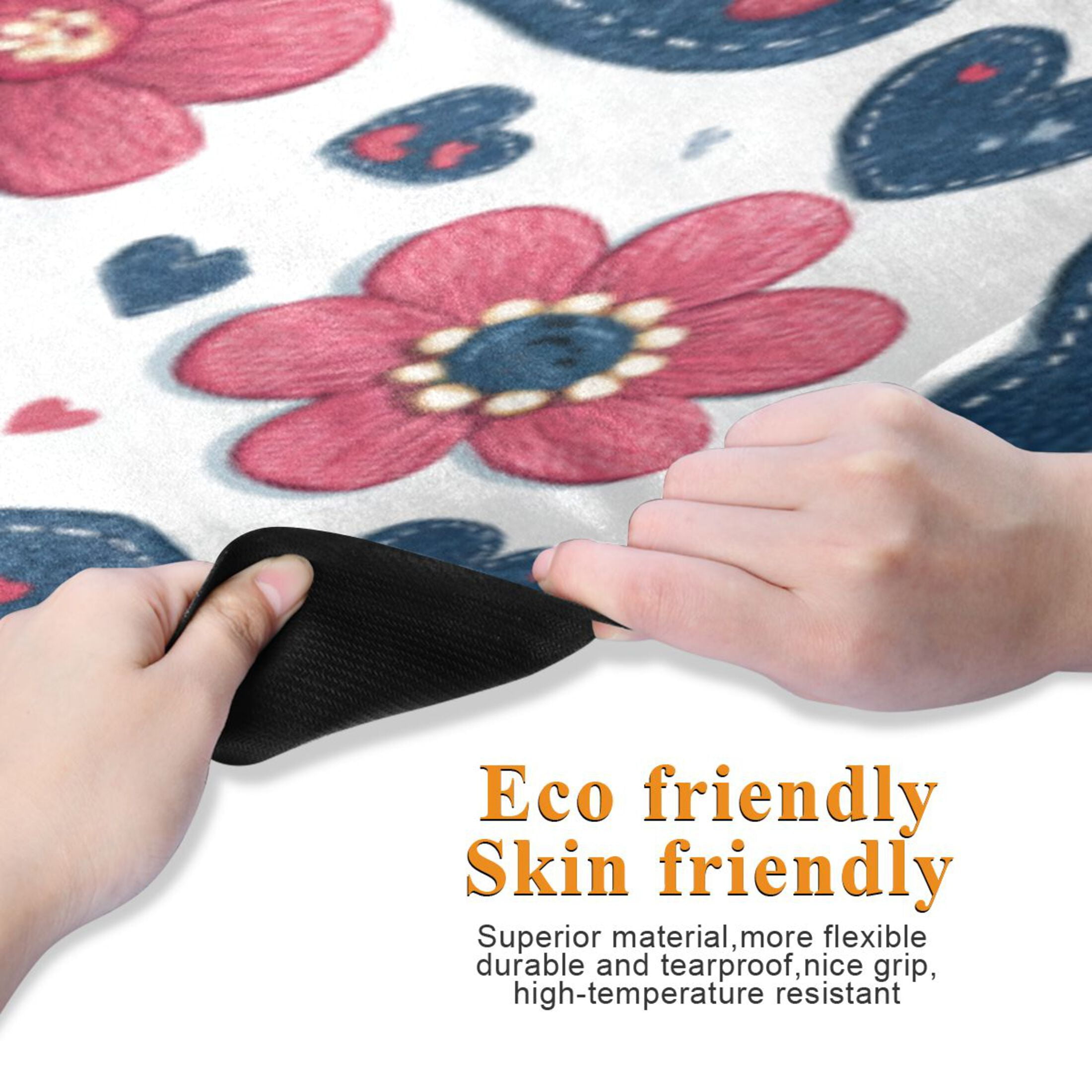BZSMCE Yoga Mat Women Fitness Mat Denim Love Garden Pattern