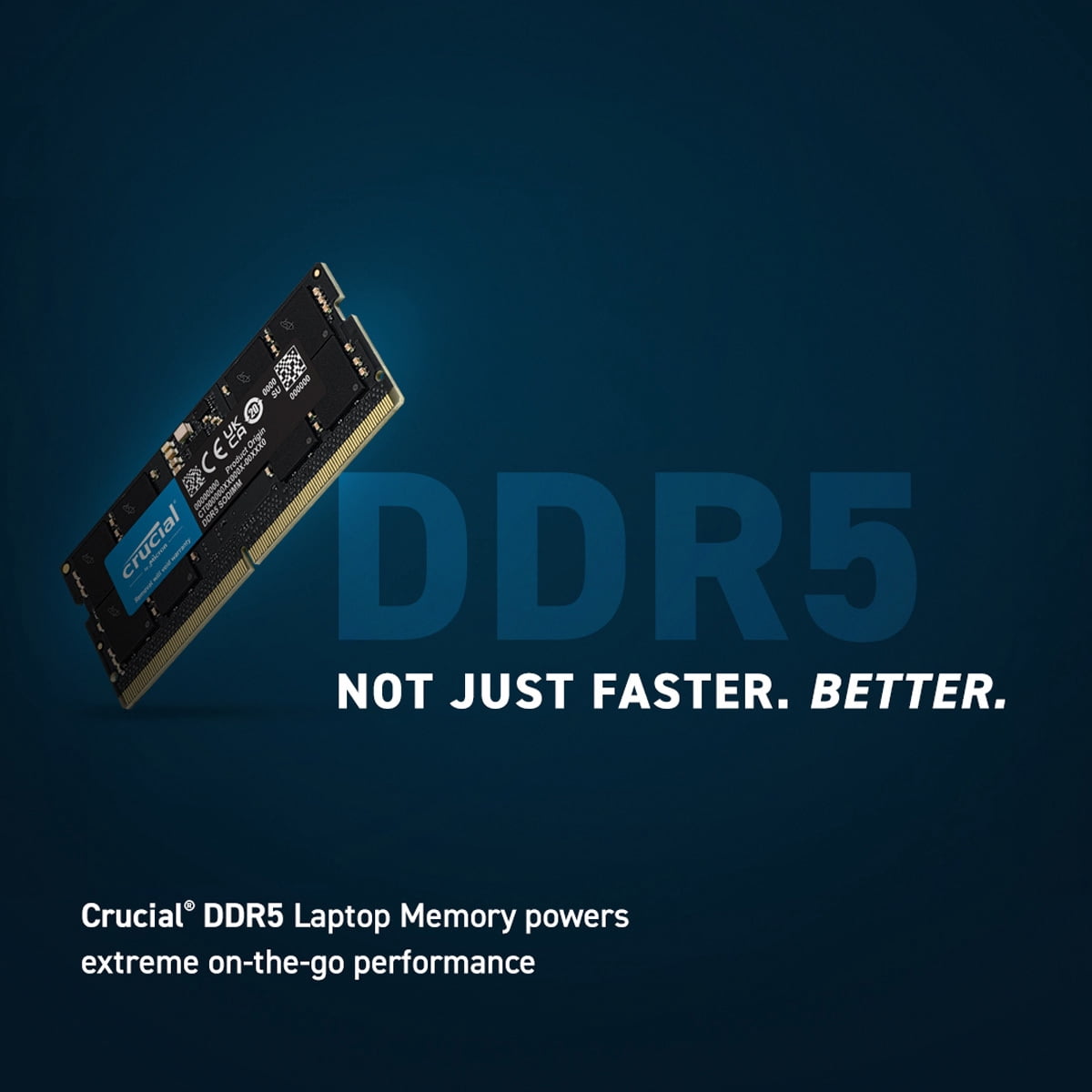 Crucial 16GB (2 x 8GB) 262-Pin DDR5 SO-DIMM DDR5 4800 (PC4 38400) Laptop Memory Model CT2K8G48C40S5