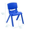 thumbnail image 2 of ECR4Kids Plastic School Stackable Chair, 14in, Classroom Furniture, Blue, 4-Pack, 2 of 9