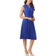 thumbnail image 4 of VESTIDO PLISADO CON CUELLO INSPIRE CHIC PARA MUJERES, V CUELLO SIN MANGAS, VESTIDOS DE OFICINA XL AZUL, 4 of 5