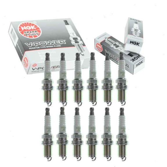 12 pc NGK V-Power Spark Plugs compatible with Mercedes-Benz SLK320 3.2L V6 2003-2004