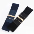 thumbnail image 2 of Helii Women Vintage Wide Elastic Waist Belt Stretchy Fashion Belt with Interlock Buckle, 2 of 8