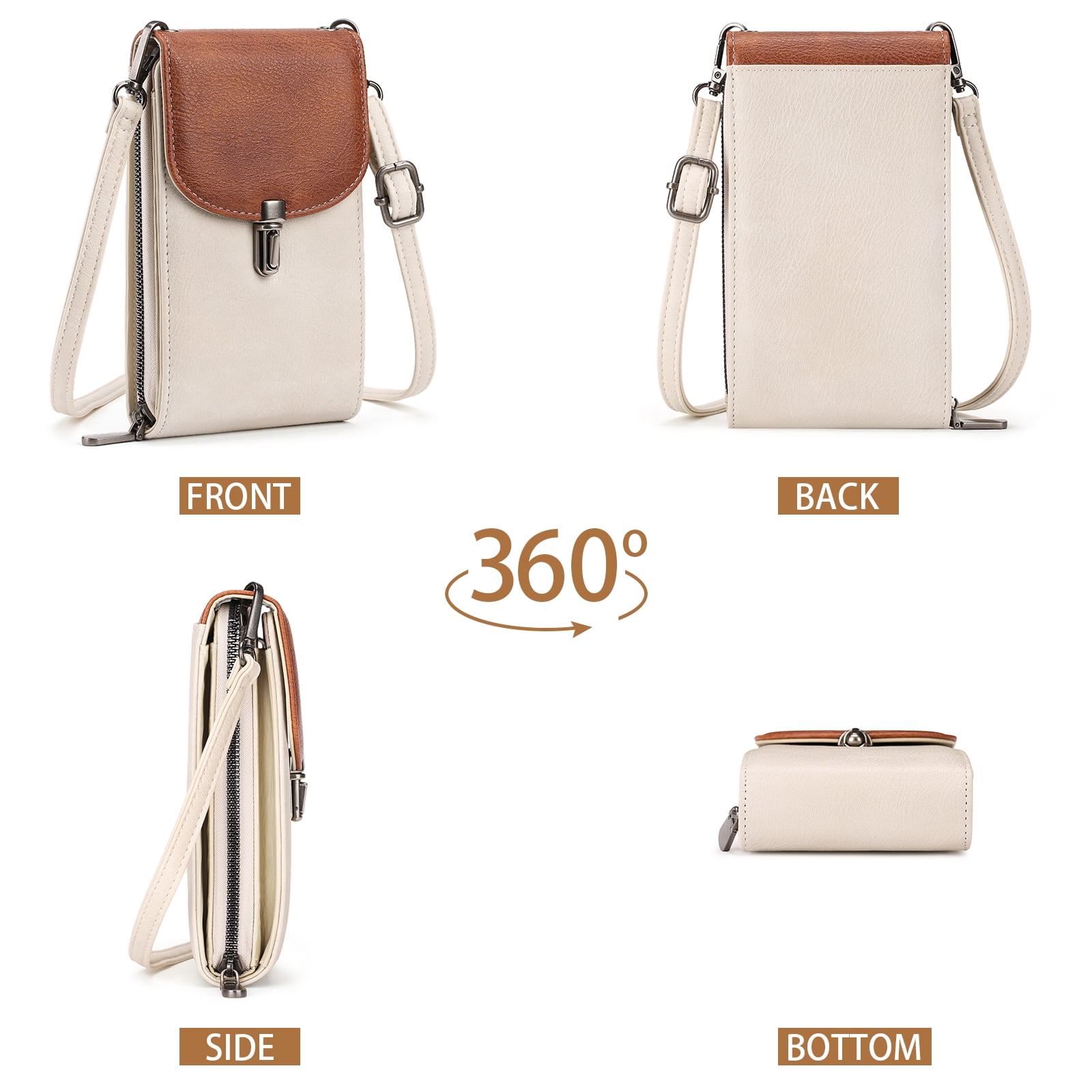 FALAN MULE Crossbody Bags for Women Trendy,Small Leather Cell Phone Crossbody Wallet Purses with Credit Card Slots