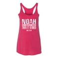 thumbnail image 2 of Wild Bobby Noah Was A Conspiracy Theorist Inspirational/Christian Women Tri-Blend Racerback Tank Top, Shocking Pink, Large, 2 of 5